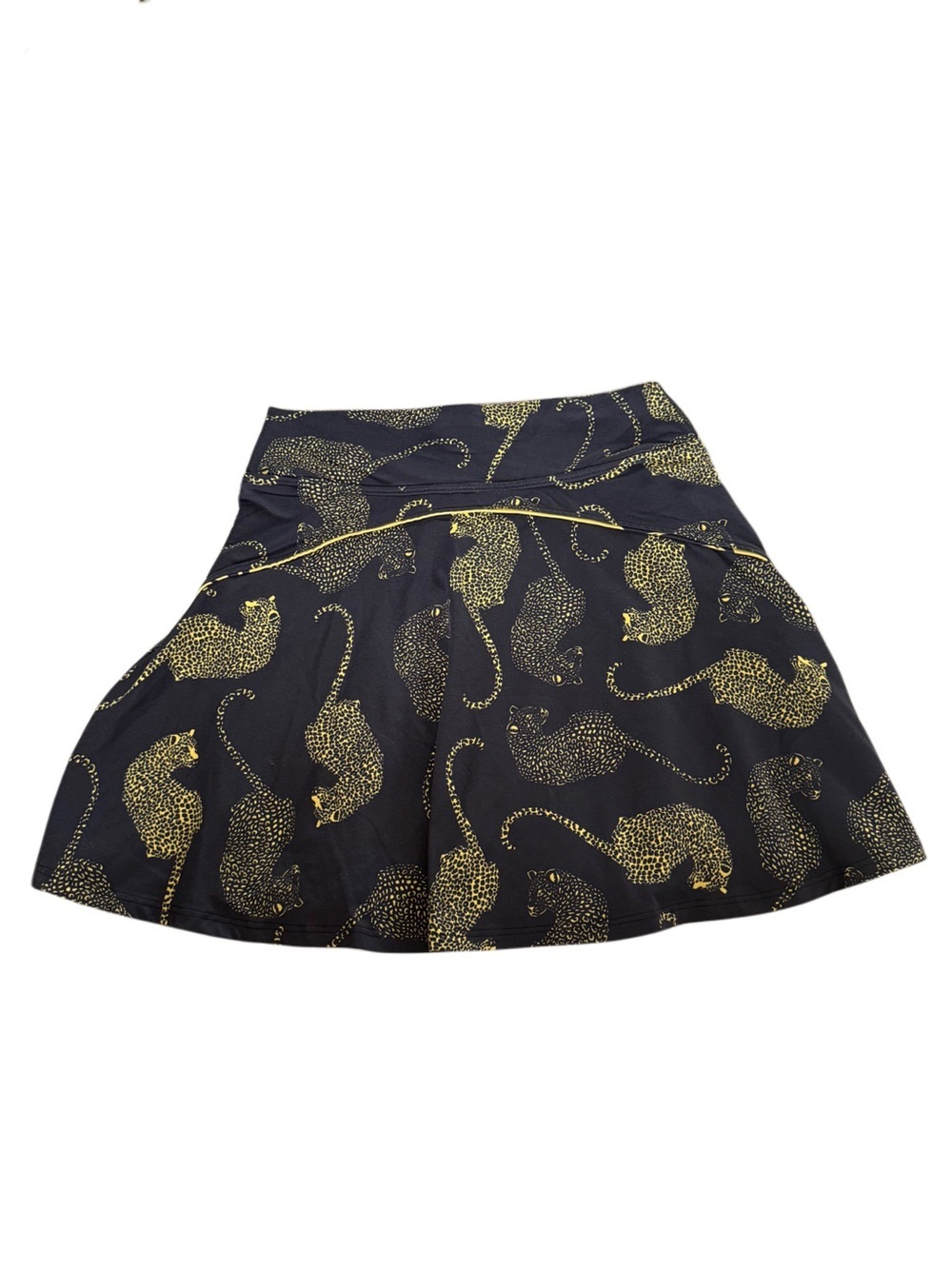 Dona Jo Athletic Tennis Golf Animal Print Cheetah Skirt Size 1 Blue Gold